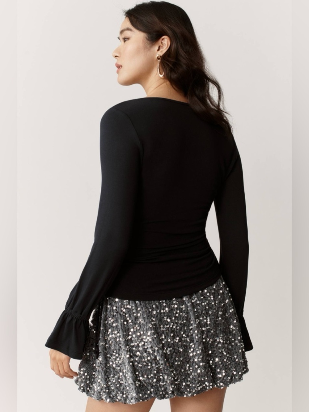 Maeve Long-Sleeve Scoop-Neck Ruched Top - Picture 2 of 6